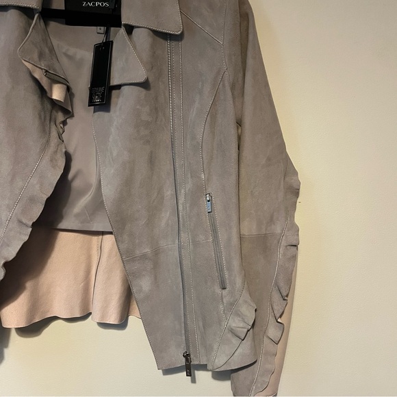 Grey and Pink Suede Jacket Zac Posen - Picture 3 of 5